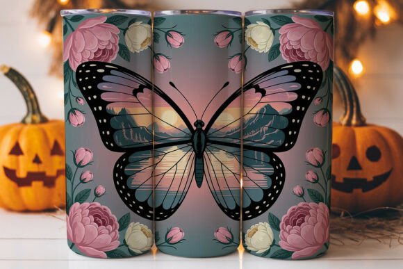 A Brand Designer's Review of Sunset Butterfly Reflection Graphics for Tumbler Wraps