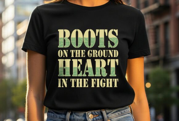 Bold and Timeless: Veteran Boots on the Ground Heart Pride Graphics