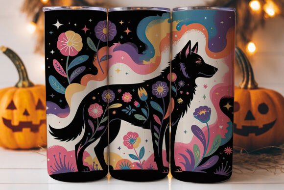 Cosmic Canine 20oz Tumbler Wrap: A Stellar Graphics Asset
