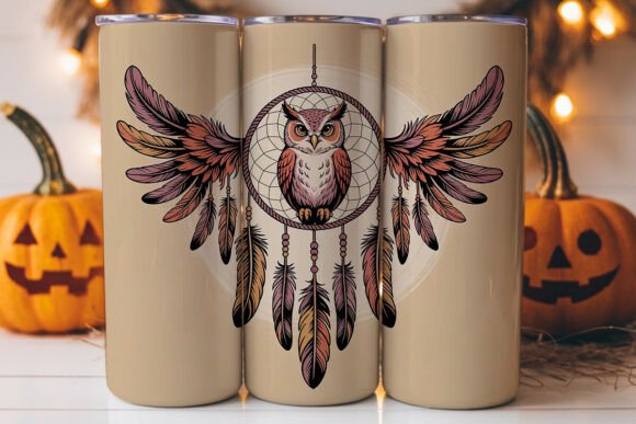 Dreamcatcher Owl 20oz Tumbler Wrap: A Versatile Graphics Asset
