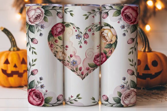 Floral Heart 20oz Tumbler Wrap: A Versatile Graphics Asset