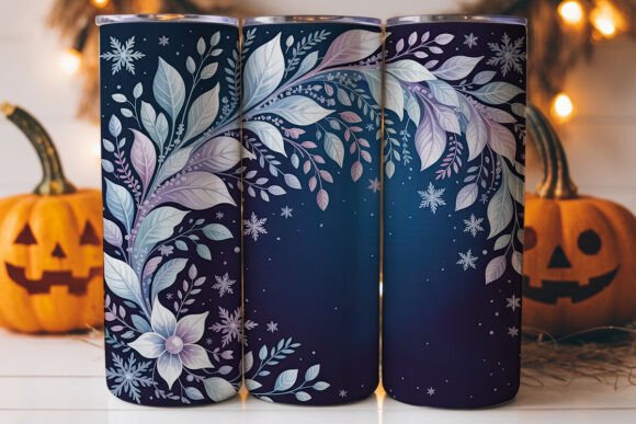 Frozen Floral Snowflake 20oz Tumbler Graphics for Local Branding