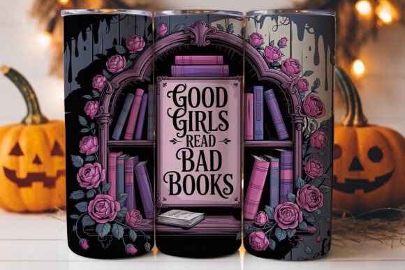 Gothic Bookshelf 20oz Tumbler Wrap: A Unique Graphics Asset