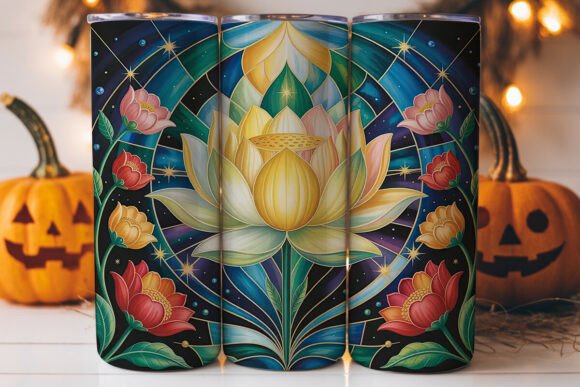 Magical Lotus Stained Glass Tumbler Wrap