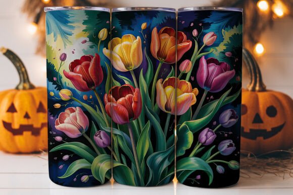 Magical Tulips 20oz Tumbler Wrap: A Versatile Graphics Asset