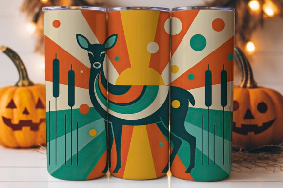 Mid-Century Modern Deer Tumbler Graphics