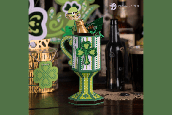 Raise a Toast with Irish Coffee Mug 3D SVG for St. Patrick's Day