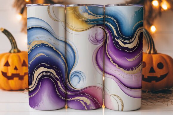 Review: Purple Blue Gold Marble Tumbler Graphics
