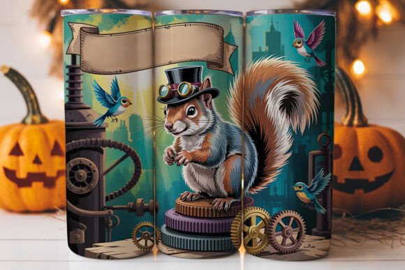 Steampunk Animals 20oz Tumbler Wrap Graphics