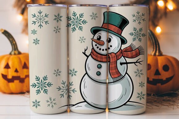 Vintage Snowman Christmas Tumbler Graphics for Local Brands